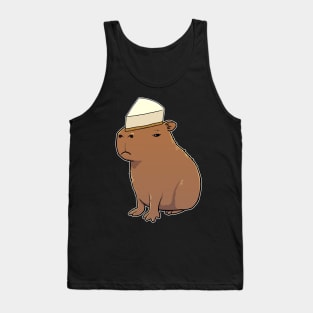Capybara with Cheese Cake on its head Tank Top